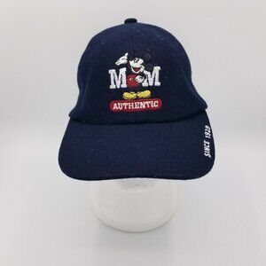 Disneyland Park Authentic Mickey Mouse Disney Cap‎ Navy Wool Adjustable Hat M&M